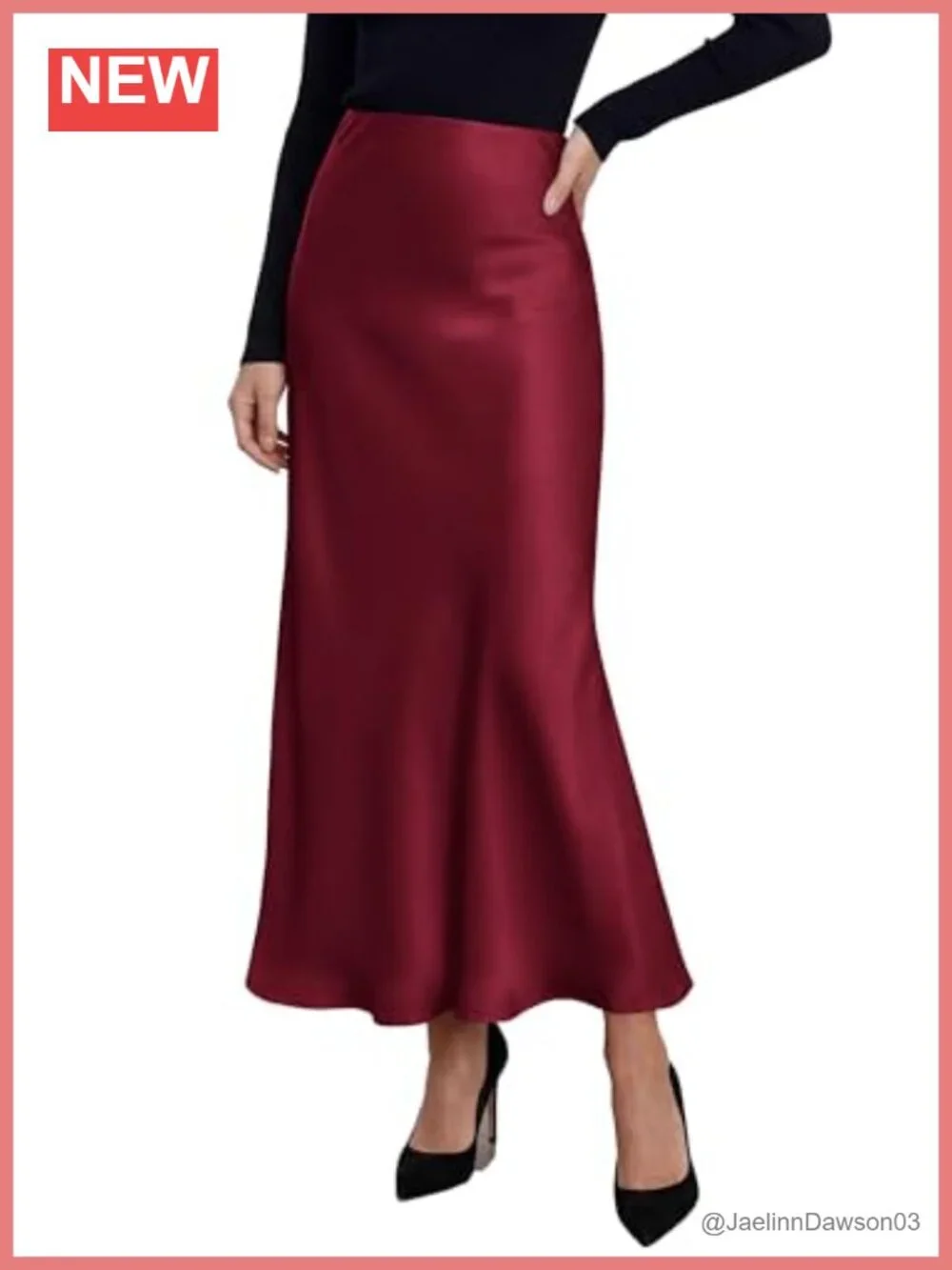 Silk Satin Maxi Skirt Women Mermaid High Waist